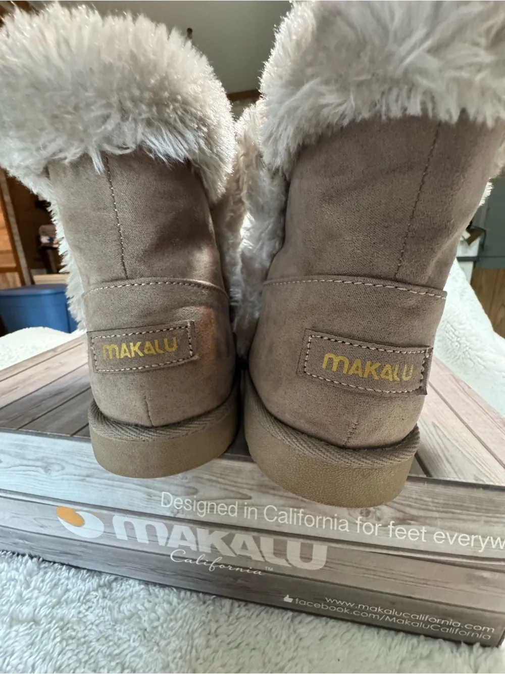 Makalu Taupe Faux-Fur Cuff Women's Winter Boots